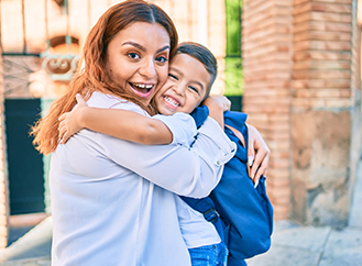 Happy mother with son